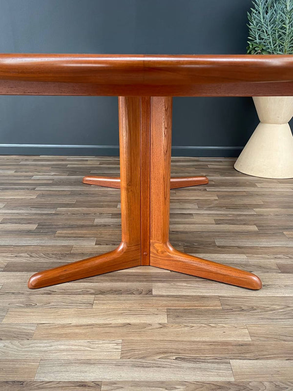 Expanding Mid-Century Danish Pedestal Teak Dining Table, c.1960’s