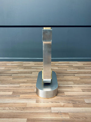 Marcello Mioni Stainless Steel & Brass Dining Table, c.1980’s