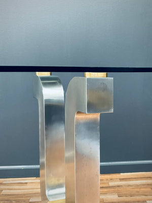 Marcello Mioni Stainless Steel & Brass Dining Table, c.1980’s