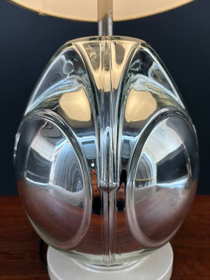 Mid-Century Modern Glass & Marble Table Lamp, c.1960’s