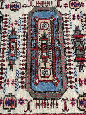 Vintage Persian Oriental Hand Woven Wool Rug, c.1960’s