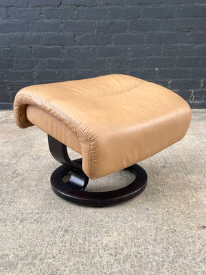 Ekornes Stressless Tan Leather Reclining Chair with Ottoman