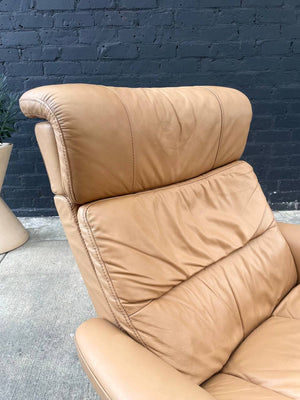 Ekornes Stressless Tan Leather Reclining Chair with Ottoman