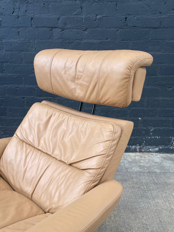 Ekornes Stressless Tan Leather Reclining Chair with Ottoman
