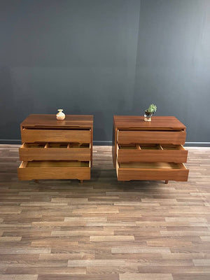 Pair of Mid-Century Modern Walnut Dressers by Stanley, c.1950’s
