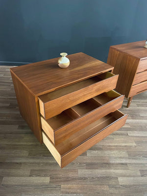 Pair of Mid-Century Modern Walnut Dressers by Stanley, c.1950’s