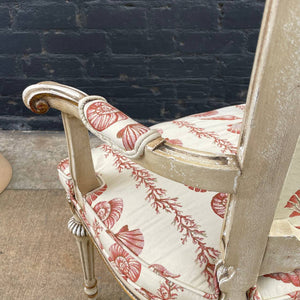 Pair of French Antique Louis XVI Carved Arm Chairs, c.1960’s