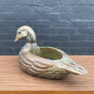 Vintage Mid-Century Modern Sergio Bustamante Style Metal Duck Planter, c.1960’s