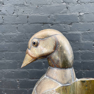 Vintage Mid-Century Modern Sergio Bustamante Style Metal Duck Planter, c.1960’s