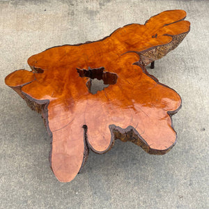 Vintage Mid-Century Modern Live Edge Coffee Table with Iron Base , c.1960’s