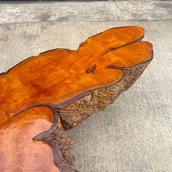 Vintage Mid-Century Modern Live Edge Coffee Table with Iron Base , c.1960’s