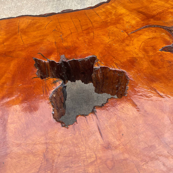 Vintage Mid-Century Modern Live Edge Coffee Table with Iron Base , c.1960’s