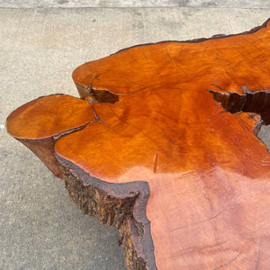 Vintage Mid-Century Modern Live Edge Coffee Table with Iron Base , c.1960’s