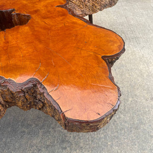 Vintage Mid-Century Modern Live Edge Coffee Table with Iron Base , c.1960’s