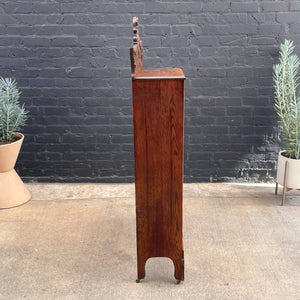 Vintage Victorian Antique Secretary Desk Curio Display Shelf Cabinet, c.1940’s