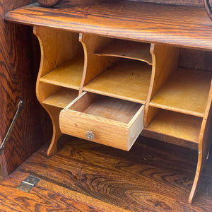 Vintage Victorian Antique Secretary Desk Curio Display Shelf Cabinet, c.1940’s