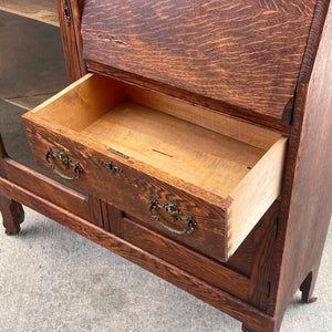 Vintage Victorian Antique Secretary Desk Curio Display Shelf Cabinet, c.1940’s