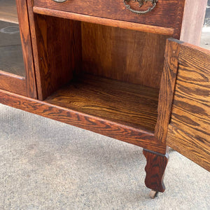 Vintage Victorian Antique Secretary Desk Curio Display Shelf Cabinet, c.1940’s