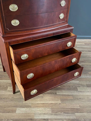 American Federal Mahogany Highboy Dresser, c.1950’s