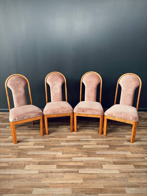 Set of 4 Post Modern Oak Dining Chairs, c.1980’s