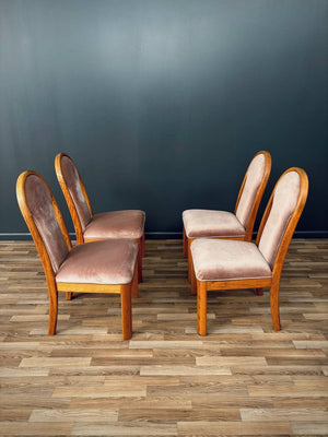 Set of 4 Post Modern Oak Dining Chairs, c.1980’s