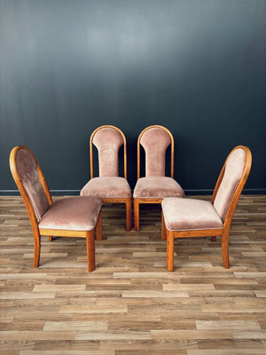 Set of 4 Post Modern Oak Dining Chairs, c.1980’s