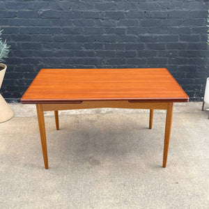 Vintage Mid-Century Danish Modern Large Expanding Teak & Oak Dining Table, c.1960’s