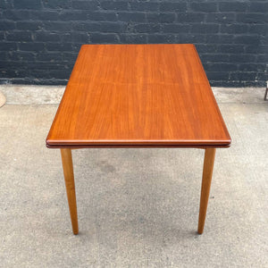 Vintage Mid-Century Danish Modern Large Expanding Teak & Oak Dining Table, c.1960’s