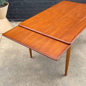 Vintage Mid-Century Danish Modern Large Expanding Teak & Oak Dining Table, c.1960’s