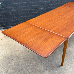 Vintage Mid-Century Danish Modern Large Expanding Teak & Oak Dining Table, c.1960’s