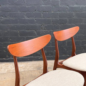 Set of 4 Vintage Mid-Century Danish Modern Teak & Boucle Dining Chairs, c.1960’s