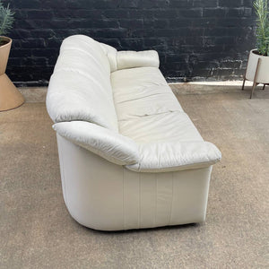 Vintage Post Modern 80’s Italian Leather Sofa by Natuzzi Salotti, c.1980’s