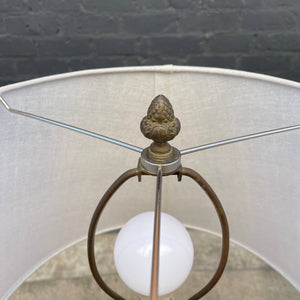 Vintage Murano Swirl Style Amber Glass Table Lamp, c.1960’s