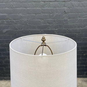 Vintage Murano Swirl Style Amber Glass Table Lamp, c.1960’s