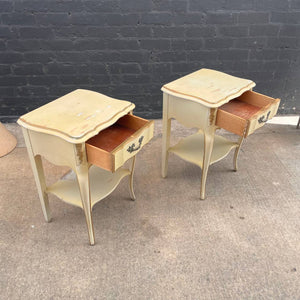 Pair of French Provincial Carved Wood Night Stands, c.1960’s