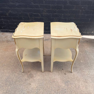 Pair of French Provincial Carved Wood Night Stands, c.1960’s