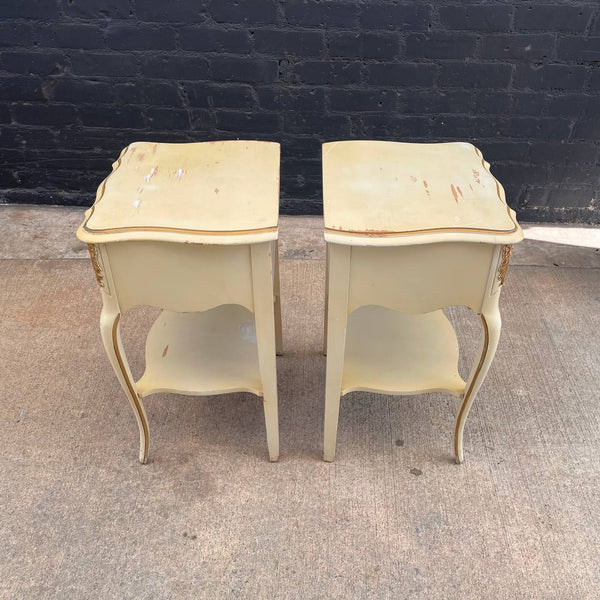 Pair of French Provincial Carved Wood Night Stands, c.1960’s