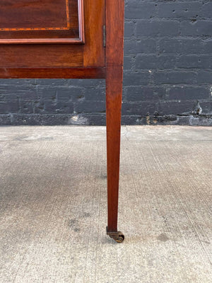 English Antique Marble Top Console Entry Cabinet, c.1930’s