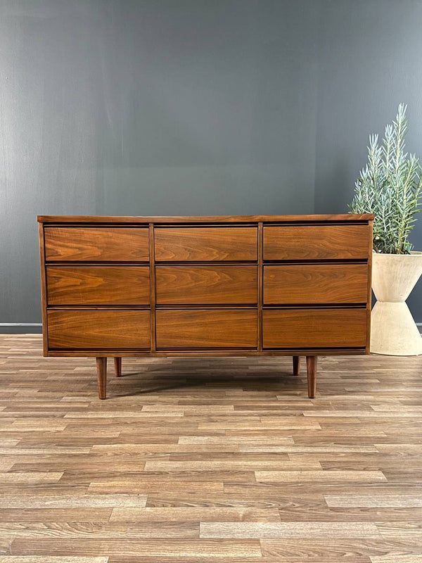 Mid-Century Modern 9-Drawer Walnut Dresser, c.1960’s