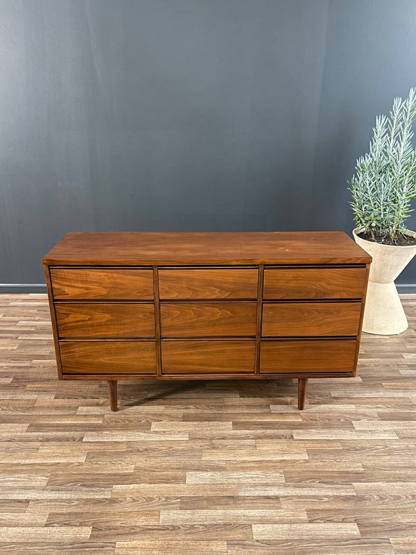 Mid-Century Modern 9-Drawer Walnut Dresser, c.1960’s