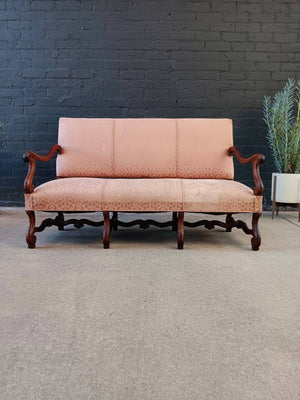 Antique French Louis XIV Style Carved Sofa, c.1930’s
