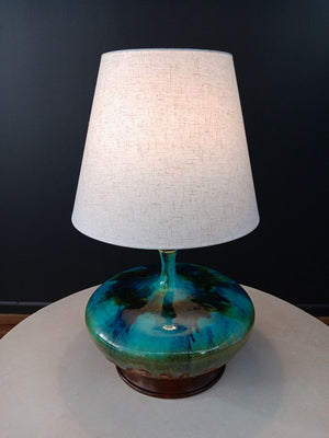 Mid-Century Modern Blue Glazed Ceramic Table Lamp, c.1960’s