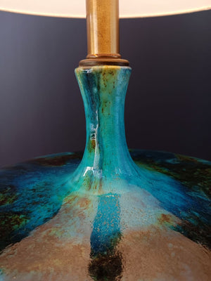 Mid-Century Modern Blue Glazed Ceramic Table Lamp, c.1960’s