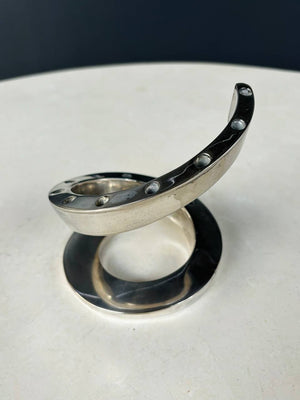 Pair of Silver Plate Coil Snake Candle Holders by Bertil Vallien for Dansk, c.1970’s