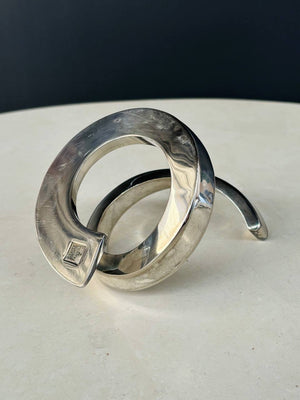 Pair of Silver Plate Coil Snake Candle Holders by Bertil Vallien for Dansk, c.1970’s