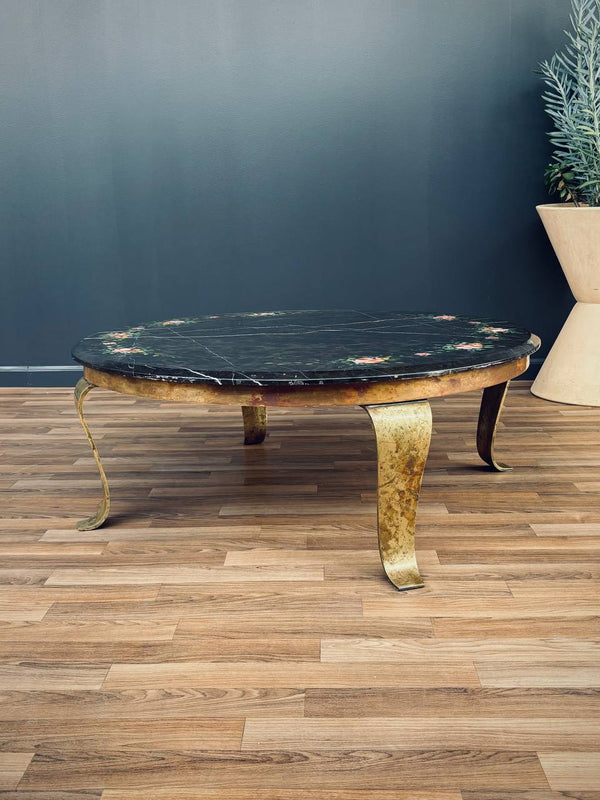 Arturo Pani Painted Onyx & Brass Coffee Table for Guy Muller, c.1970’s