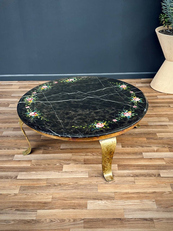 Arturo Pani Painted Onyx & Brass Coffee Table for Guy Muller, c.1970’s