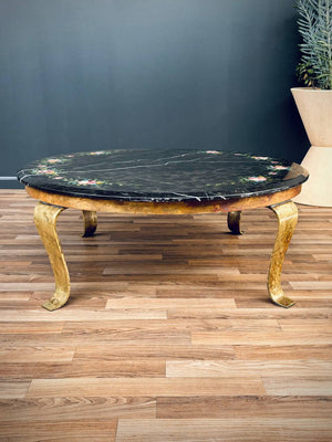 Arturo Pani Painted Onyx & Brass Coffee Table for Guy Muller, c.1970’s