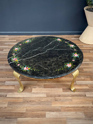 Arturo Pani Painted Onyx & Brass Coffee Table for Guy Muller, c.1970’s