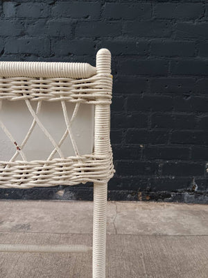 Vintage Rattan Wicker Planter Stand with Metal Liner, c.1960’s